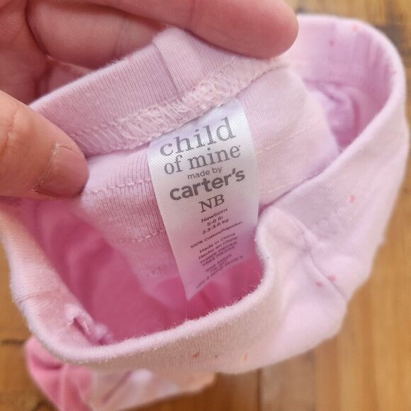 BUNDLE (5) Baby Girl Pants Footies Pink Purple Clothing Bundle NB 0-3 Months - Picture 6 of 13